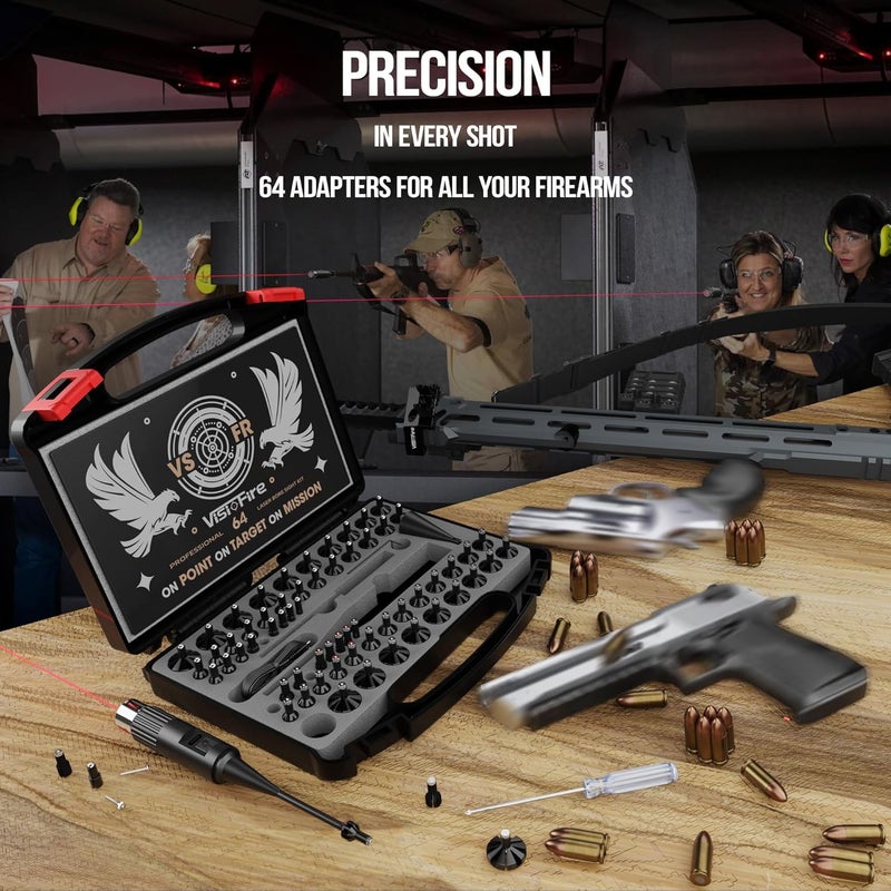 Visiofire USB Rechargeable Laser Bore Sight Kit : Green Laser Bore Sighter with 64 Upgraded Adapters fit 0.17 to 12 GA Calibers| Multi-Caliber Laser Bore Sighting Kit for All Gun| Powerful Boresighter - Image 5